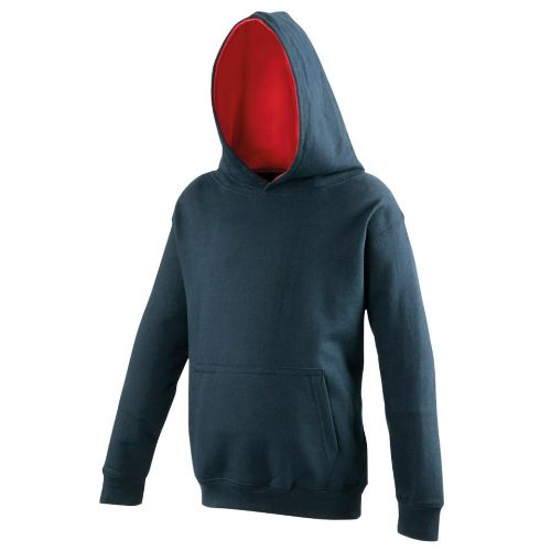 Awdis Just Hoods Kids Varsity Hoodie New French Navy/Fire Red